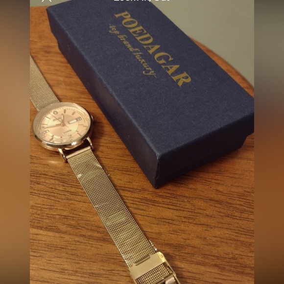 POEDAGAR INTERNATIONAL FASHION ROSE GOLD STAINLESS STEEL WATER RESISTANT WATCH - Picture 7 of 12